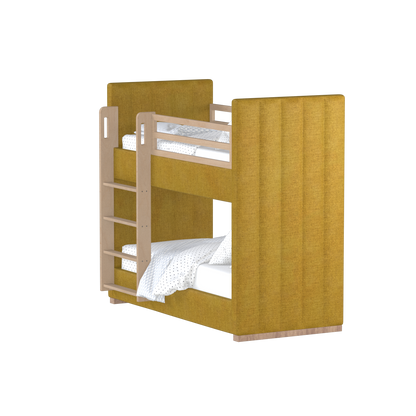 Paolo Bunk Bed with Soft Upholstery and Beechwood Accents