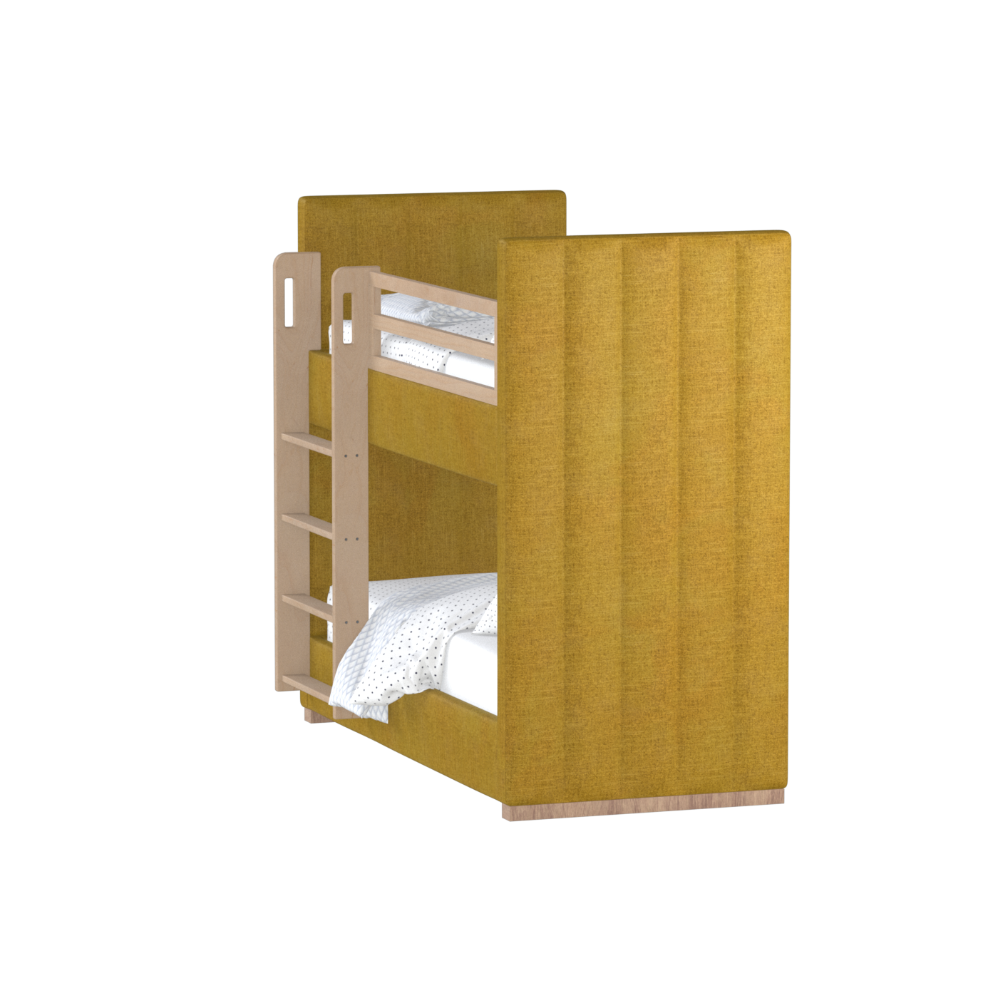 Paolo Bunk Bed with Soft Upholstery and Beechwood Accents