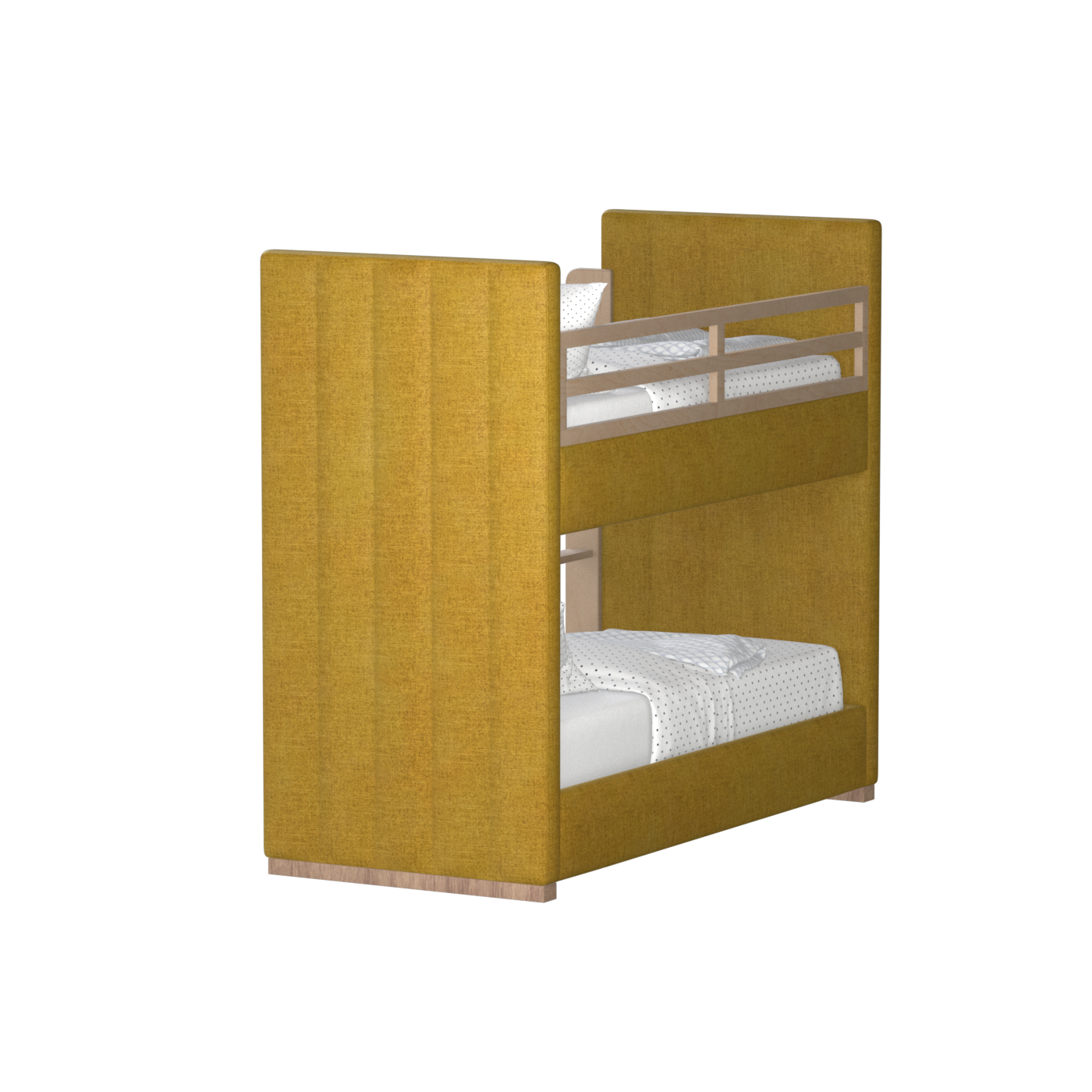 Paolo Bunk Bed with Soft Upholstery and Beechwood Accents