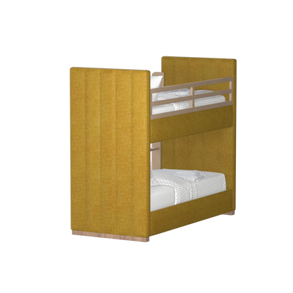 Paolo Bunk Bed with Soft Upholstery and Beechwood Accents