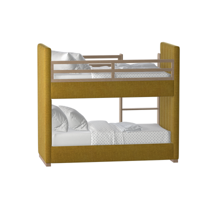 Paolo Bunk Bed with Soft Upholstery and Beechwood Accents