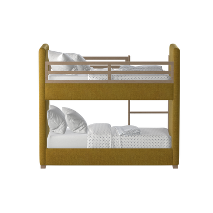 Paolo Bunk Bed with Soft Upholstery and Beechwood Accents