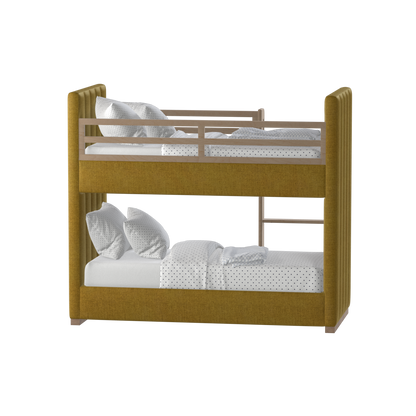 Paolo Bunk Bed with Soft Upholstery and Beechwood Accents