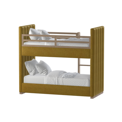 Paolo Bunk Bed with Soft Upholstery and Beechwood Accents