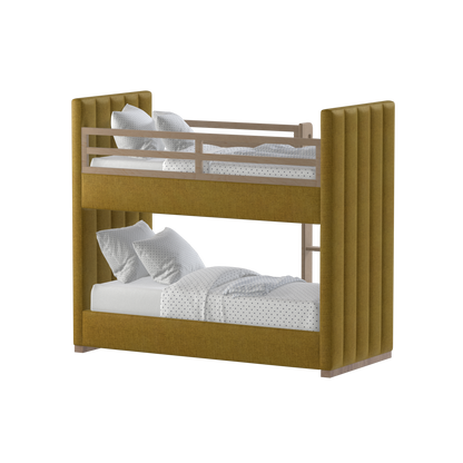 Paolo Bunk Bed with Soft Upholstery and Beechwood Accents
