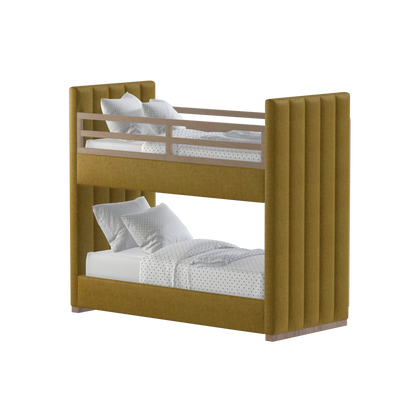 Paolo Bunk Bed with Soft Upholstery and Beechwood Accents