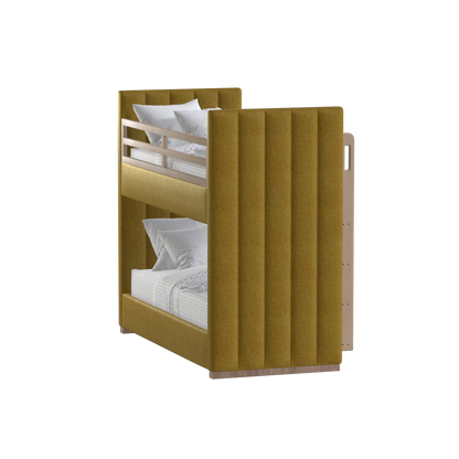 Paolo Bunk Bed with Soft Upholstery and Beechwood Accents