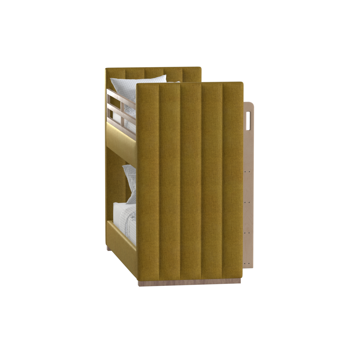 Paolo Bunk Bed with Soft Upholstery and Beechwood Accents