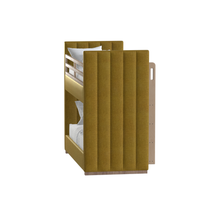 Paolo Bunk Bed with Soft Upholstery and Beechwood Accents
