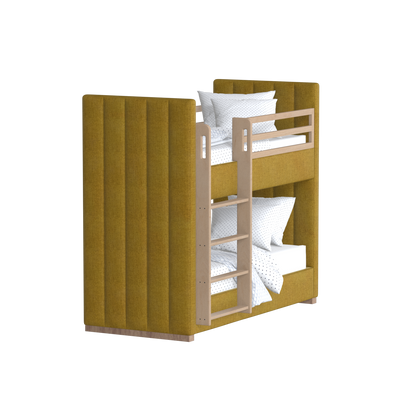Paolo Bunk Bed with Soft Upholstery and Beechwood Accents