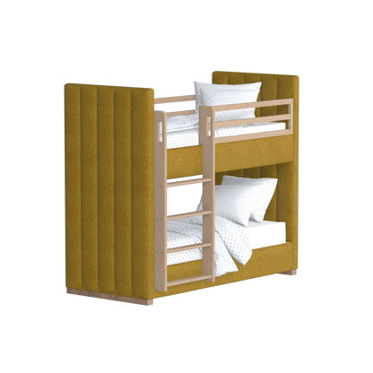 Paolo Bunk Bed with Soft Upholstery and Beechwood Accents