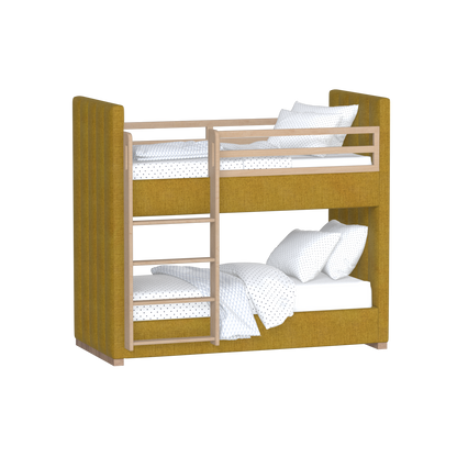 Paolo Bunk Bed with Soft Upholstery and Beechwood Accents