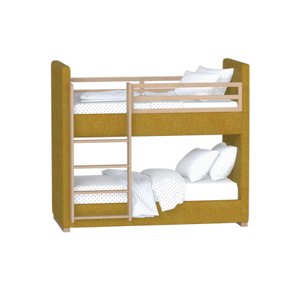 Paolo Bunk Bed with Soft Upholstery and Beechwood Accents