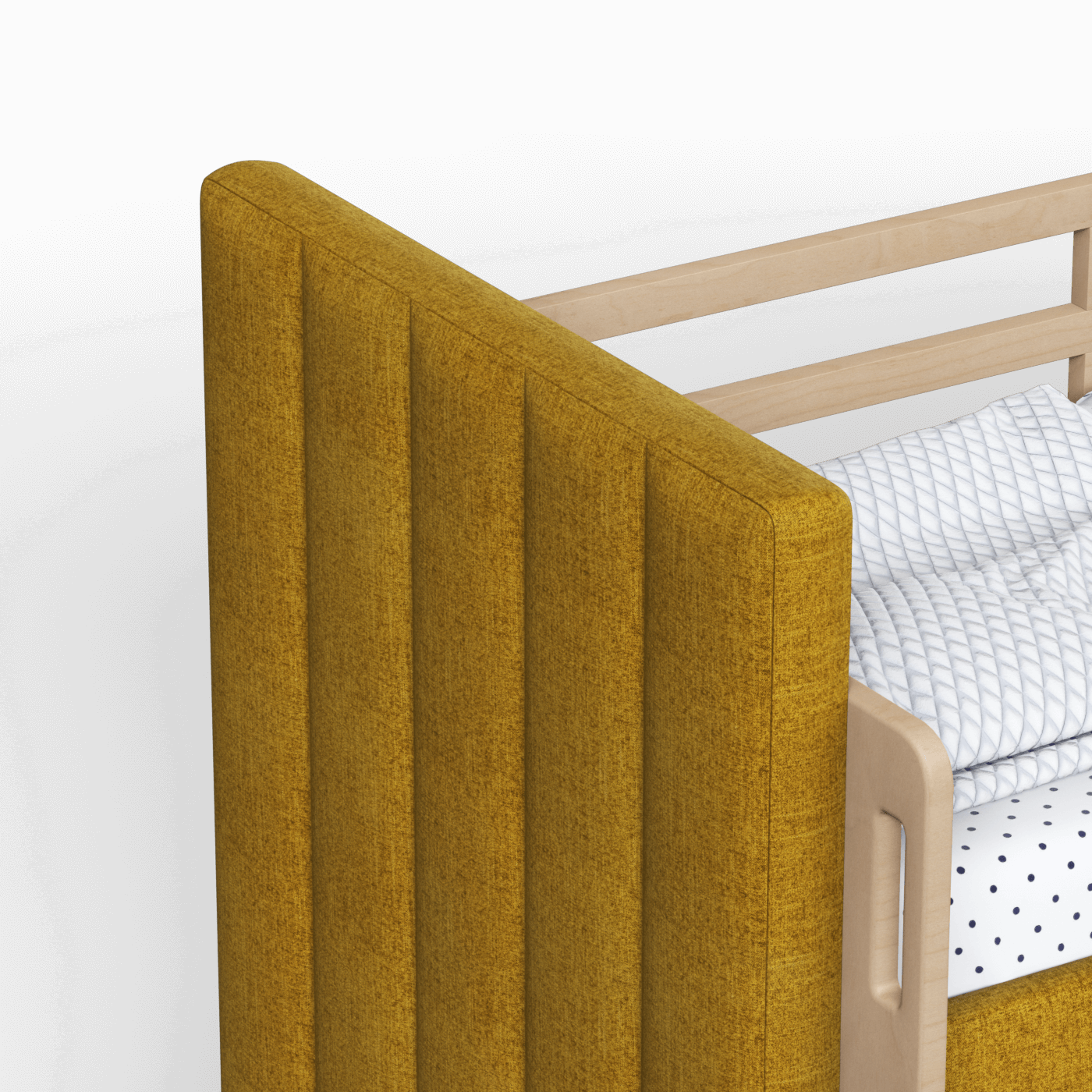 Paolo Bunk Bed with Soft Upholstery and Beechwood Accents