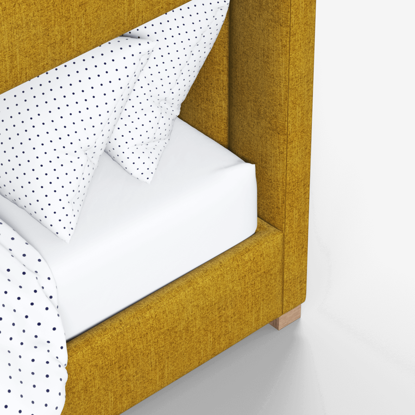 Paolo Bunk Bed with Soft Upholstery and Beechwood Accents