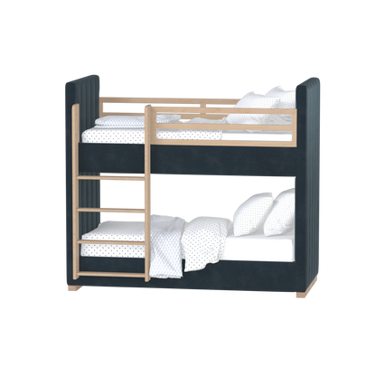 Paolo Bunk Bed with Soft Upholstery and Beechwood Accents