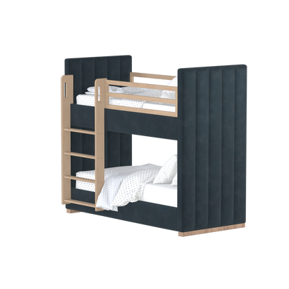 Paolo Bunk Bed with Soft Upholstery and Beechwood Accents