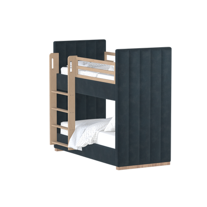 Paolo Bunk Bed with Soft Upholstery and Beechwood Accents