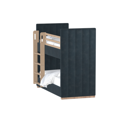 Paolo Bunk Bed with Soft Upholstery and Beechwood Accents