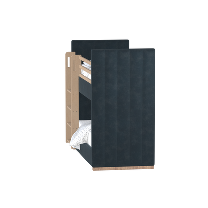 Paolo Bunk Bed with Soft Upholstery and Beechwood Accents