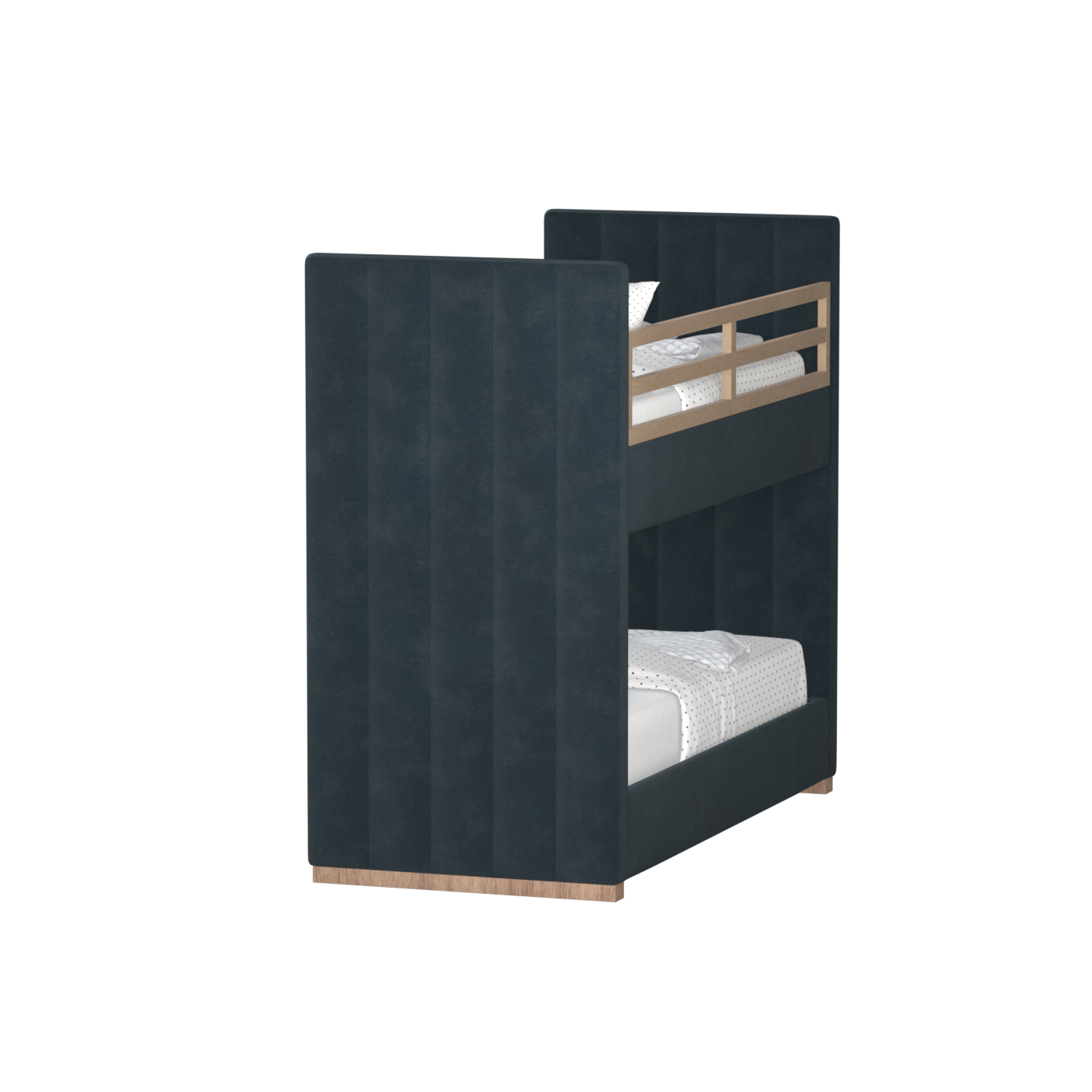 Paolo Bunk Bed with Soft Upholstery and Beechwood Accents