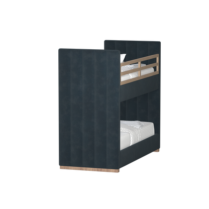 Paolo Bunk Bed with Soft Upholstery and Beechwood Accents