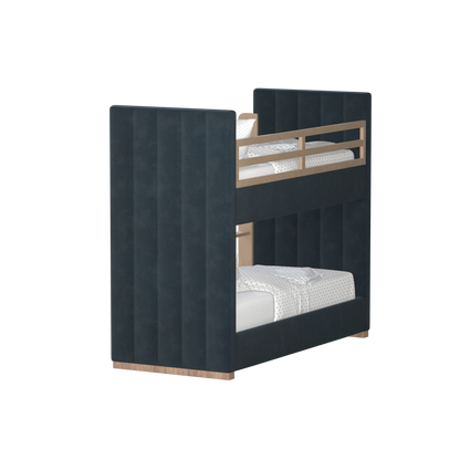 Paolo Bunk Bed with Soft Upholstery and Beechwood Accents