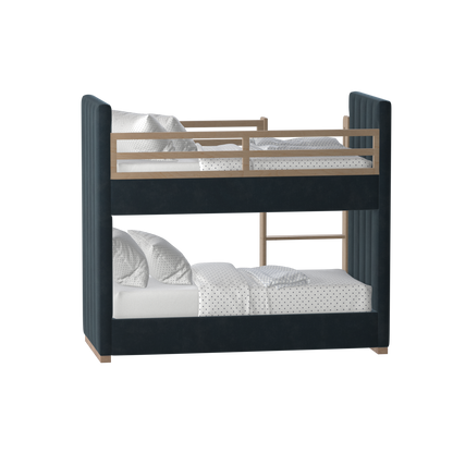 Paolo Bunk Bed with Soft Upholstery and Beechwood Accents