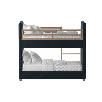 Paolo Bunk Bed with Soft Upholstery and Beechwood Accents