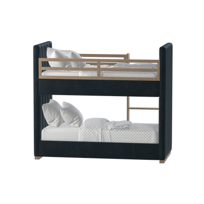 Paolo Bunk Bed with Soft Upholstery and Beechwood Accents