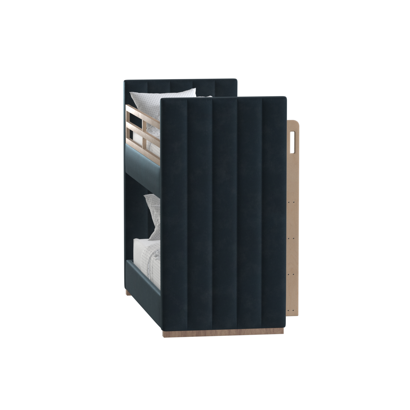 Paolo Bunk Bed with Soft Upholstery and Beechwood Accents