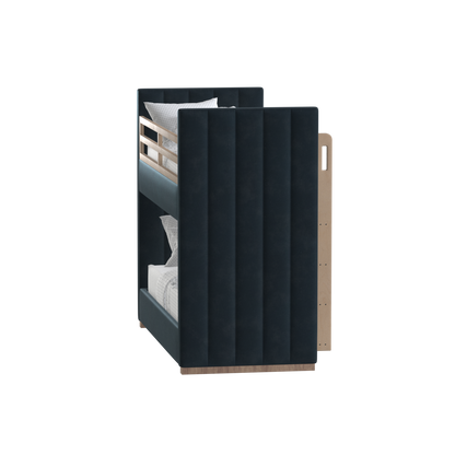 Paolo Bunk Bed with Soft Upholstery and Beechwood Accents