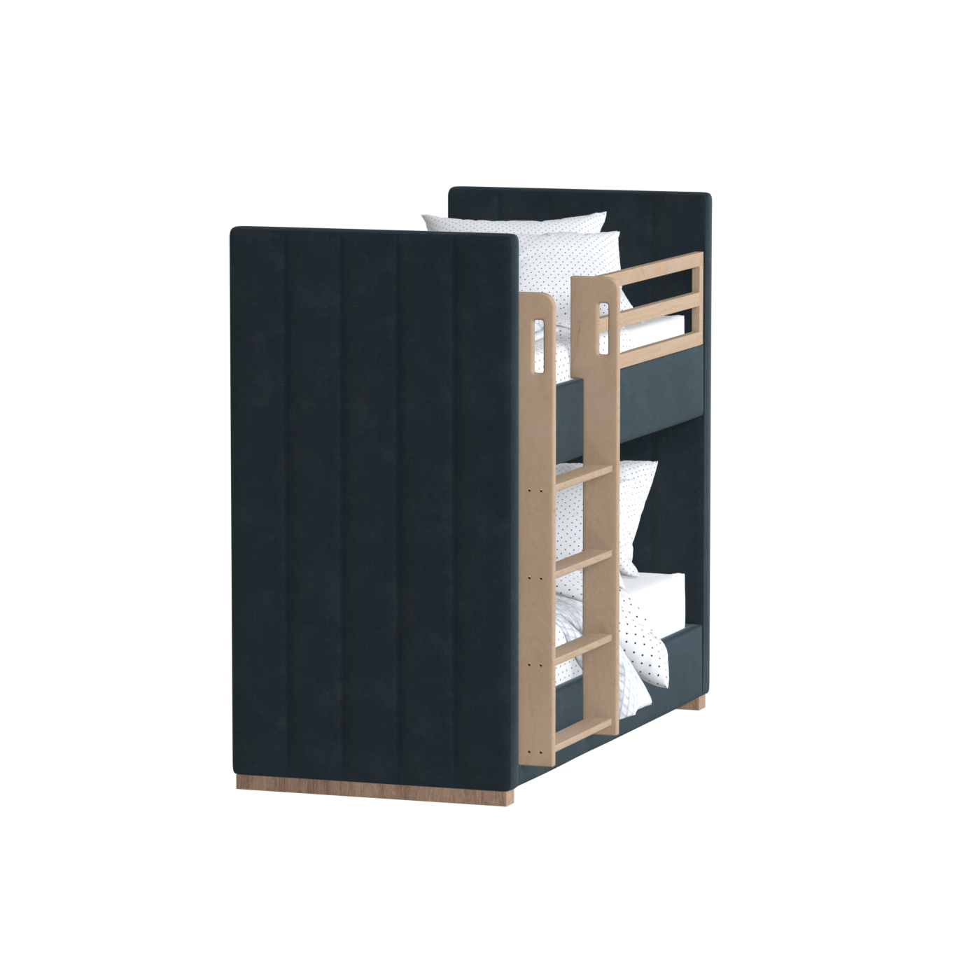 Paolo Bunk Bed with Soft Upholstery and Beechwood Accents
