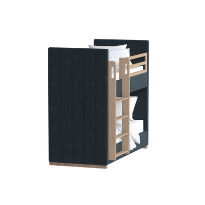 Paolo Bunk Bed with Soft Upholstery and Beechwood Accents