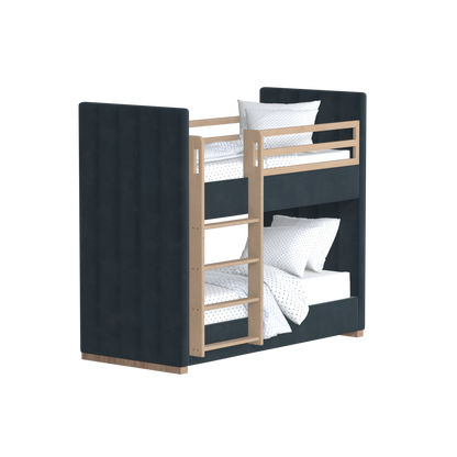 Paolo Bunk Bed with Soft Upholstery and Beechwood Accents
