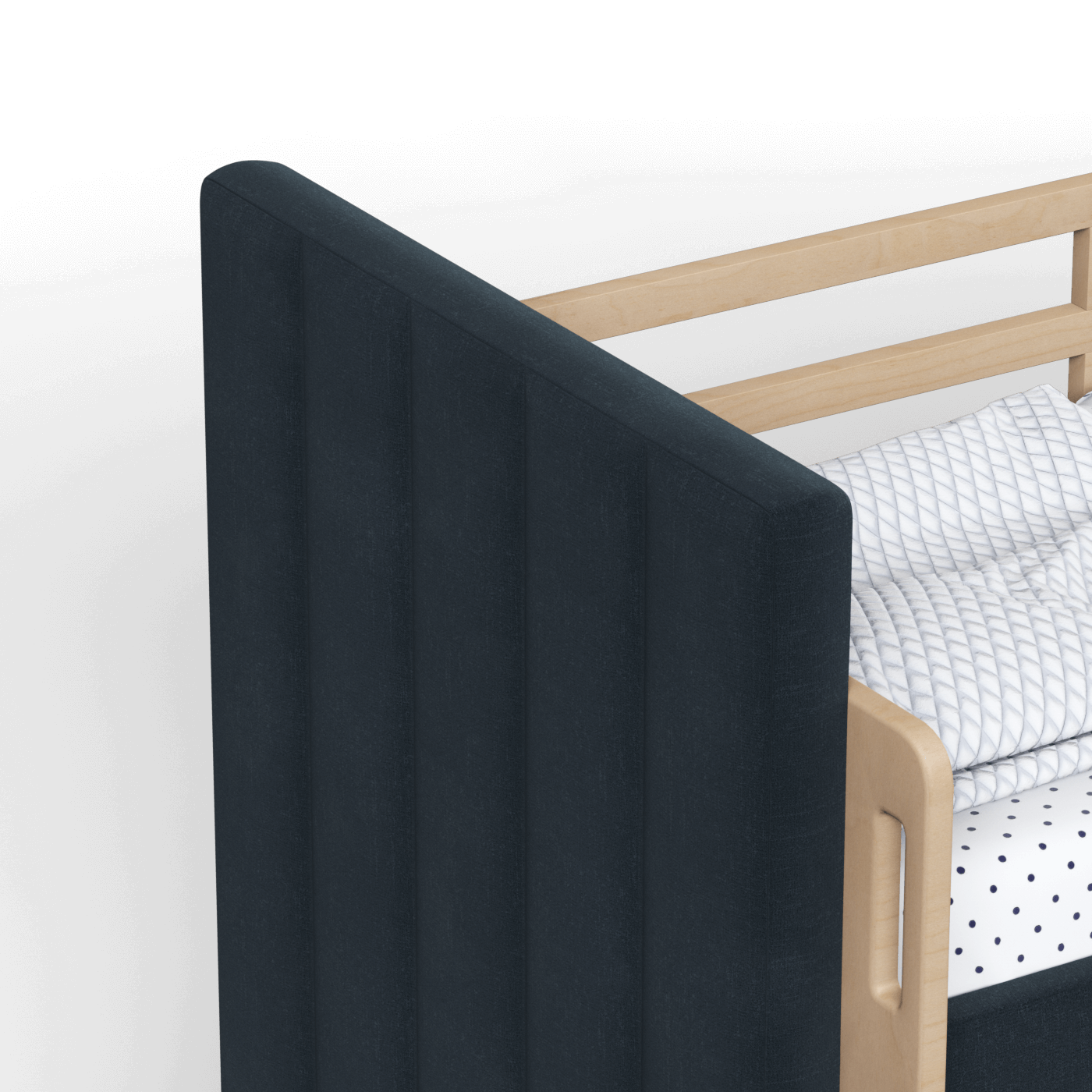 Paolo Bunk Bed with Soft Upholstery and Beechwood Accents