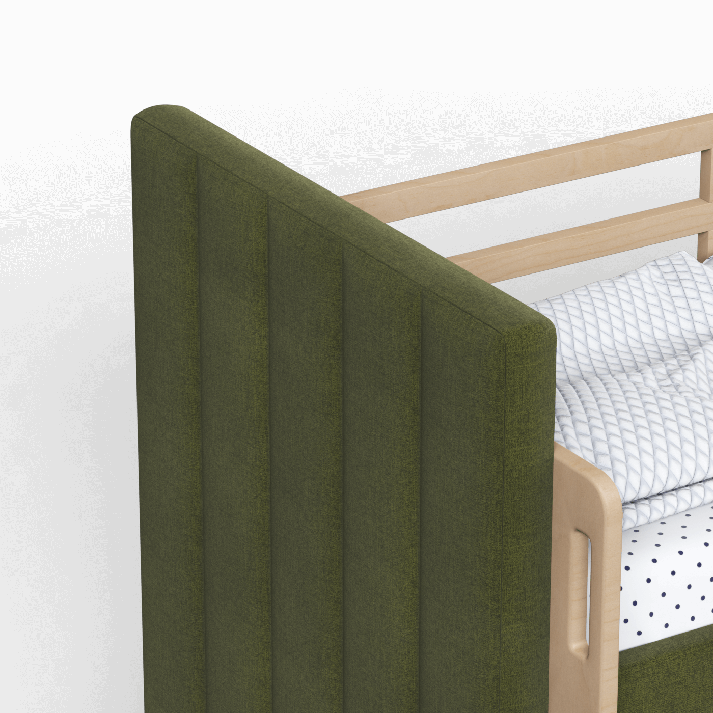 Paolo Bunk Bed with Soft Upholstery and Beechwood Accents