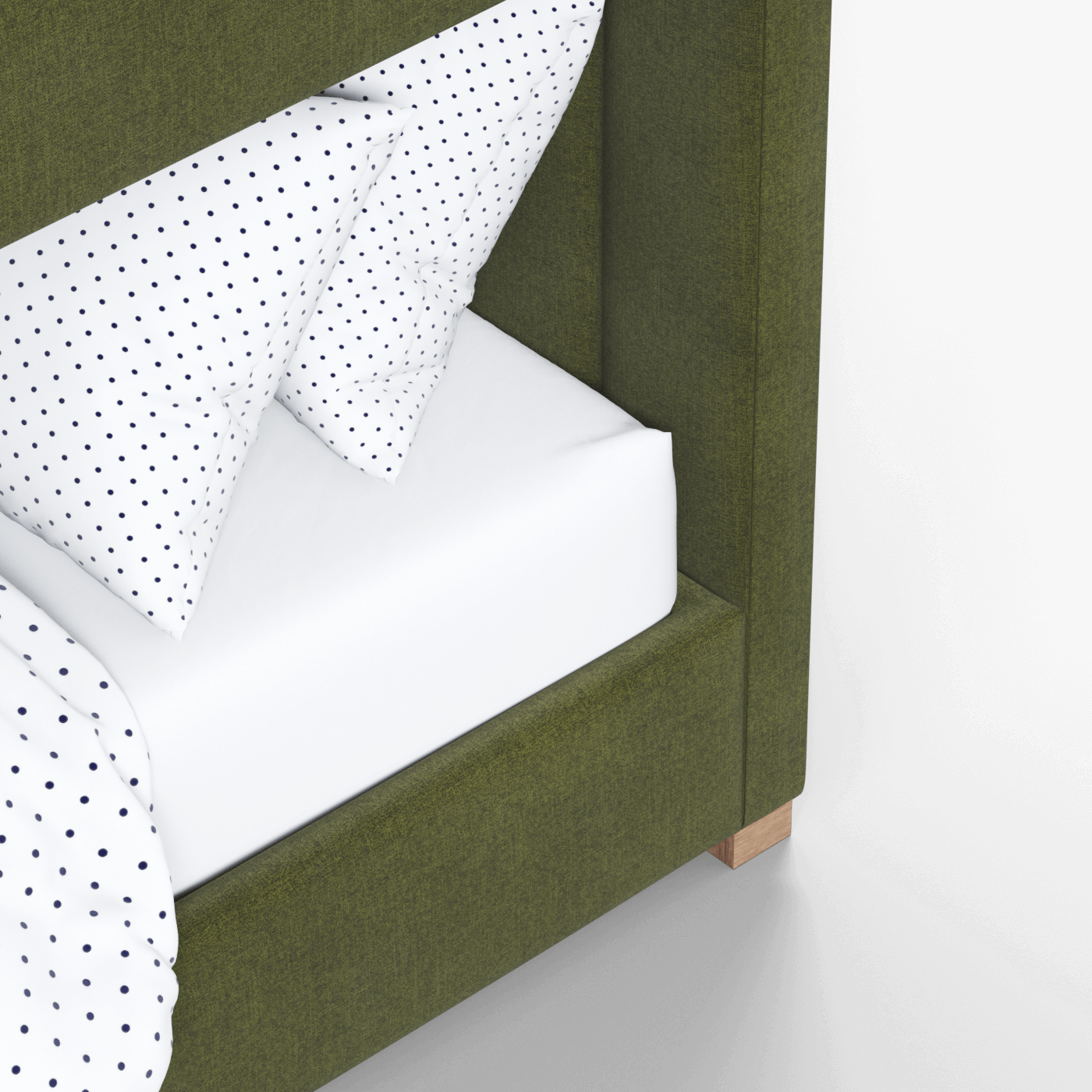 Paolo Bunk Bed with Soft Upholstery and Beechwood Accents
