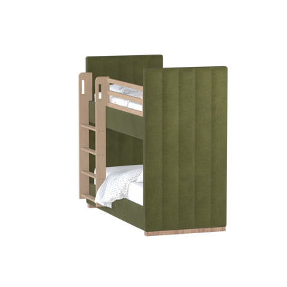 Paolo Bunk Bed with Soft Upholstery and Beechwood Accents