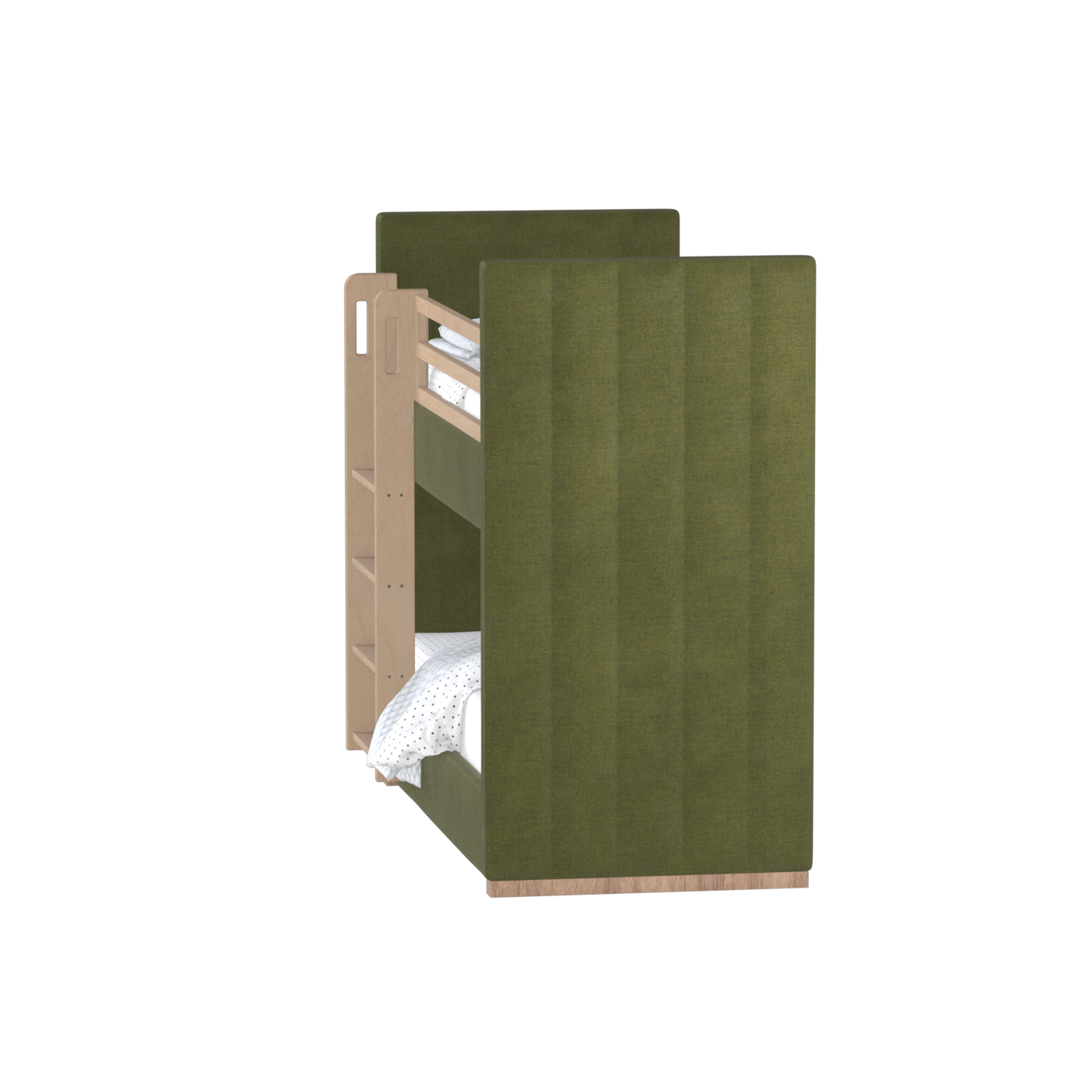 Paolo Bunk Bed with Soft Upholstery and Beechwood Accents
