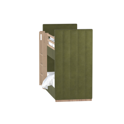 Paolo Bunk Bed with Soft Upholstery and Beechwood Accents