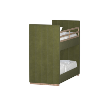Paolo Bunk Bed with Soft Upholstery and Beechwood Accents