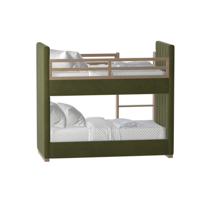 Paolo Bunk Bed with Soft Upholstery and Beechwood Accents