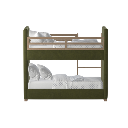 Paolo Bunk Bed with Soft Upholstery and Beechwood Accents