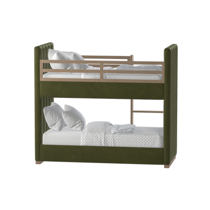 Paolo Bunk Bed with Soft Upholstery and Beechwood Accents