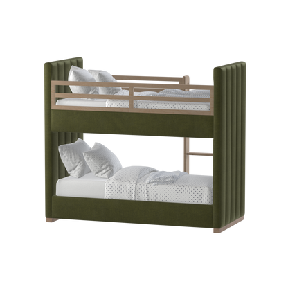 Paolo Bunk Bed with Soft Upholstery and Beechwood Accents