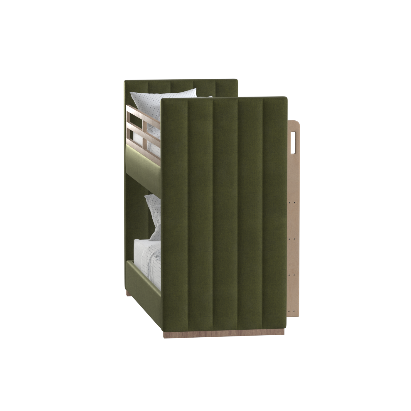 Paolo Bunk Bed with Soft Upholstery and Beechwood Accents
