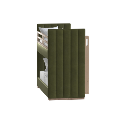 Paolo Bunk Bed with Soft Upholstery and Beechwood Accents