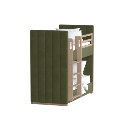 Paolo Bunk Bed with Soft Upholstery and Beechwood Accents