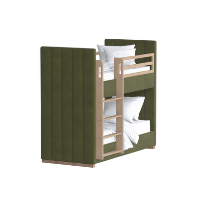 Paolo Bunk Bed with Soft Upholstery and Beechwood Accents